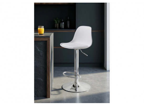 Барный стул Soft white / chrome