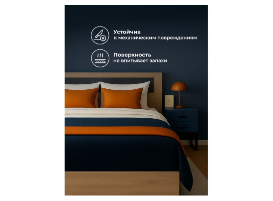 Двуспальная кровать Таика (без основания) 160х200 дуб золотой / камень темный
