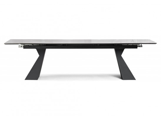 Керамический стол Денхольм 240(290)х100х75 rystal onyx bianco / черный