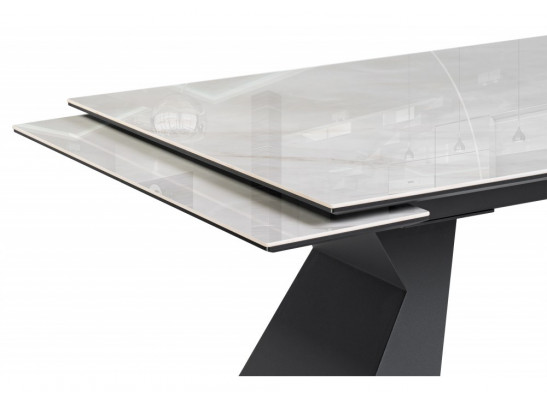Керамический стол Денхольм 240(290)х100х75 rystal onyx bianco / черный
