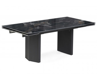 Керамический стол Монерон 200(260)х100х77 black paradise polished / черный