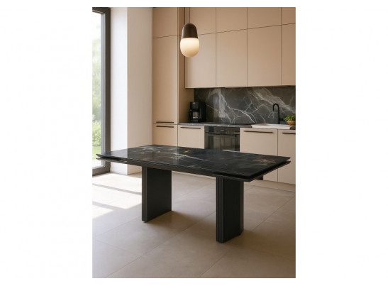 Керамический стол Монерон 200(260)х100х77 black paradise polished / черный