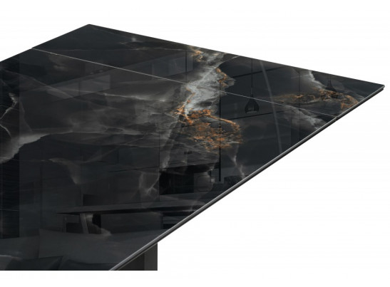 Керамический стол Монерон 200(260)х100х77 black paradise polished / черный