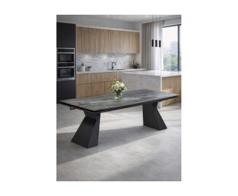 Керамический стол Денхольм 240(300)х100х75 mosco nero matt / черный