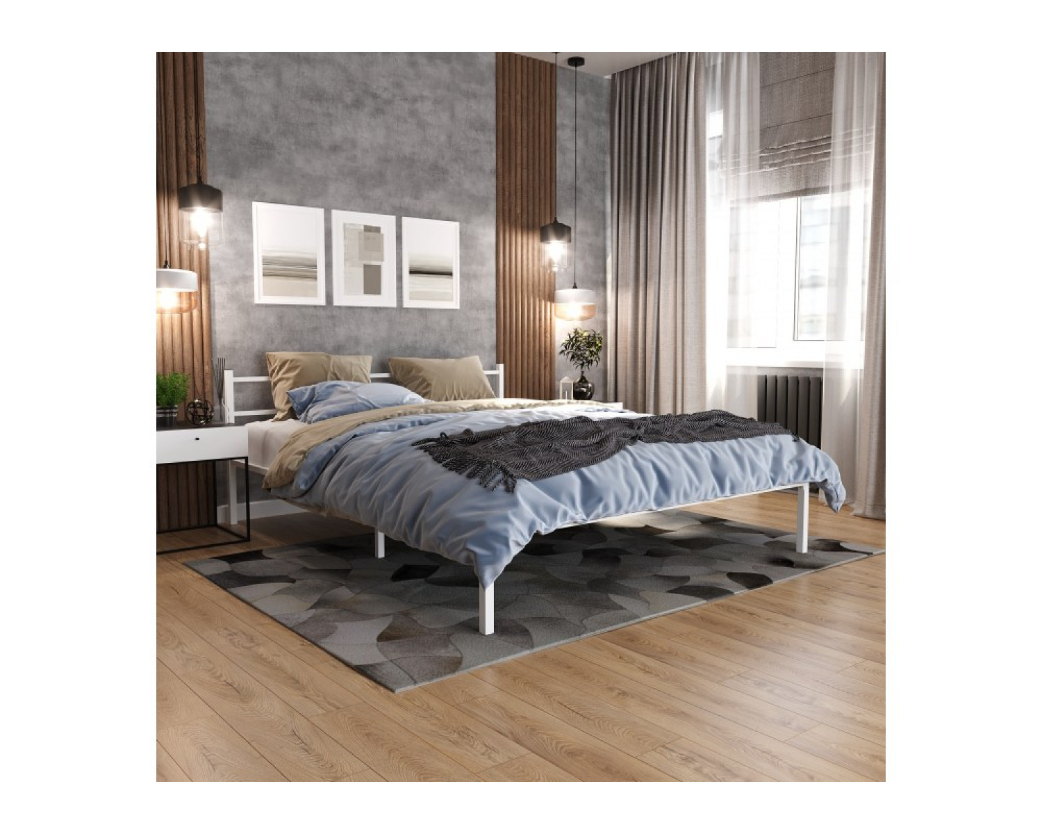 Двуспальная кровать Фади 1 160х200 белая