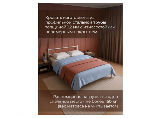 Двуспальная кровать Фади 1 160х200 белая