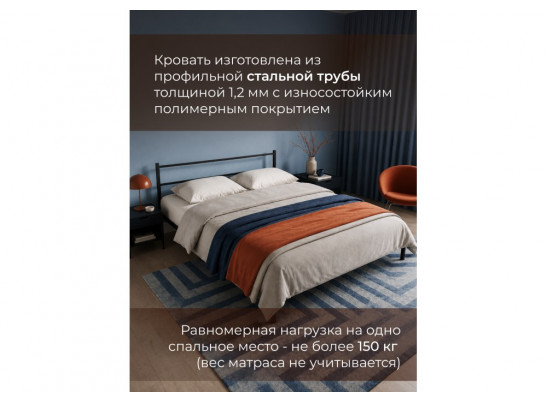 Двуспальная кровать Фади 1 160х200 черная