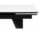 Керамический стол Вейв 160(220)х89х75 белый мрамор snow white / черный