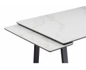 Керамический стол Джек 140(200)х80 белый мрамор alpin white / черный