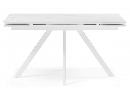 Керамический стол Вилли 140 (200) х 80 белый мрамор alpin white / snow white / белый