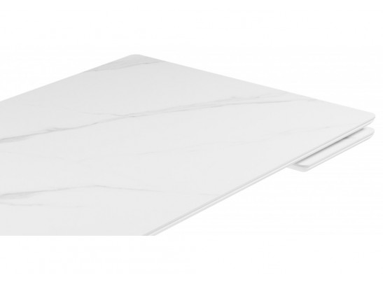 Керамический стол Вилли 140 (200) х 80 белый мрамор alpin white / snow white / белый