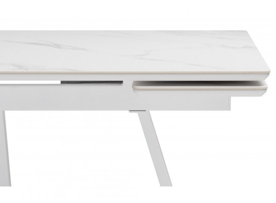 Керамический стол Памелла 140 (200) х 80 белый мрамор alpin white / snow white / белый