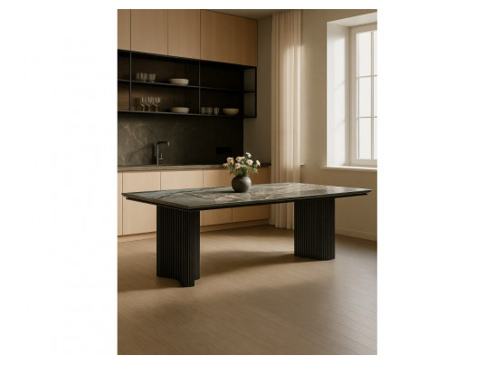 Керамический стол Мален 240x110 mineral stone baldoser / черный