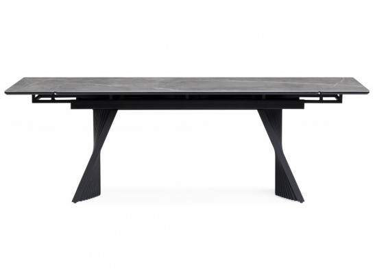 Керамический стол Вейв 160(220)х89 larka grey / черный
