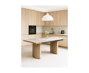 Керамический стол Монерон 200x100 brecha crema elegance / дуб монтана