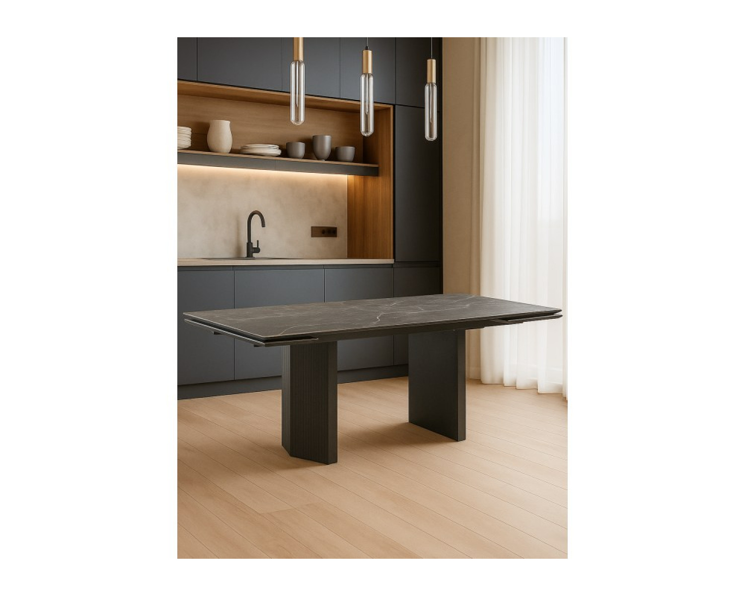 Керамический стол Монерон 180x90 nero marquina / черный