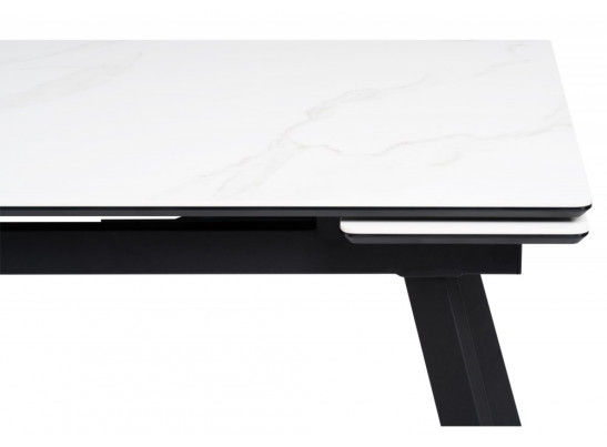 Керамический стол Норман 120(180)х80 snow (alpin) white / черный