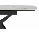 Керамический стол Риполь 160(205)х89 белый с прожилками gilt white / черный