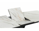 Керамический стол Риполь 160(205)х89 белый с прожилками gilt white / черный