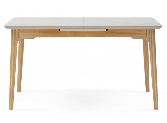Стол Halmar 140(180)x80 белый спеченный камень / светлое дерево
