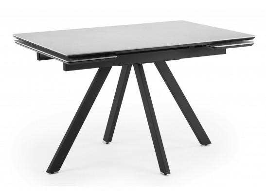 Керамический стол Вилли 120(180)х80 сarmen light grey / черный