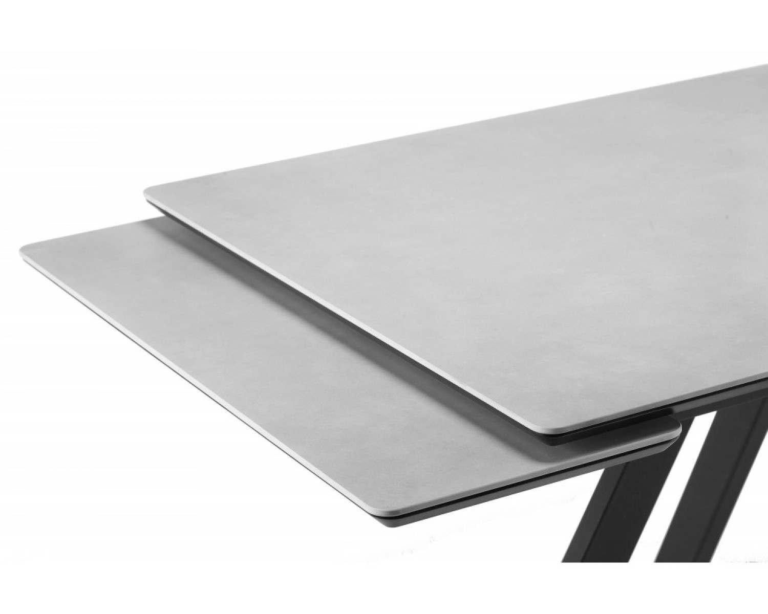 Керамический стол Вилли 120(180)х80 сarmen light grey / черный