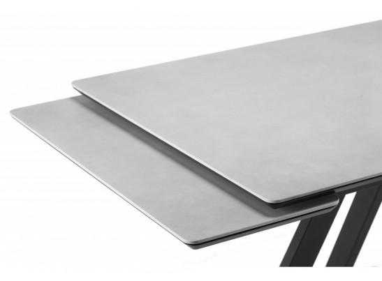 Керамический стол Вилли 120(180)х80 сarmen light grey / черный