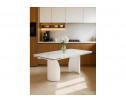Керамический стол Готланд 180(240)x90 statuario titan gloss / белый