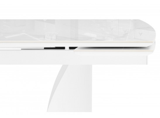 Керамический стол Готланд 180(240)x90 statuario titan gloss / белый