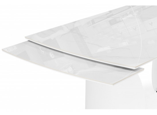 Керамический стол Готланд 180(240)x90 statuario titan gloss / белый