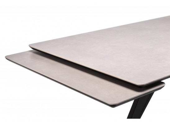 Керамический стол Вилли 140(200)х80 carmen light grey / черный