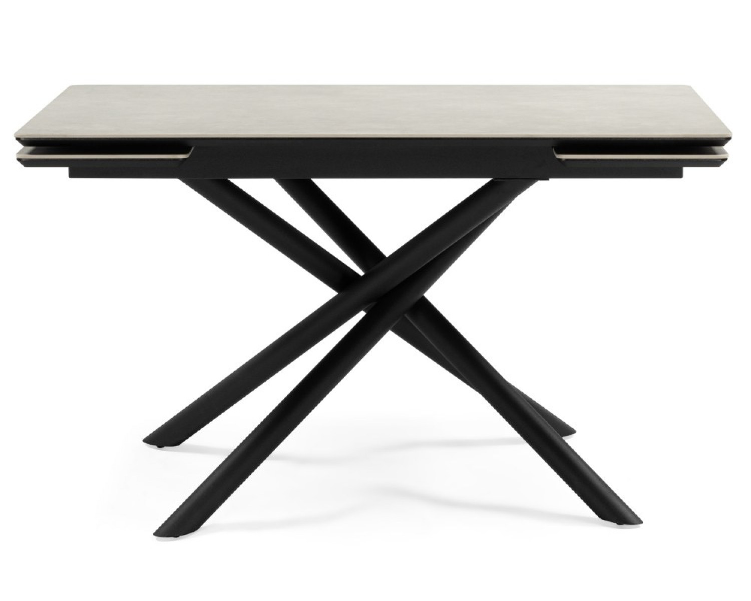 Керамический стол Мэриан 140 (200) х 80 carmen light grey / черный