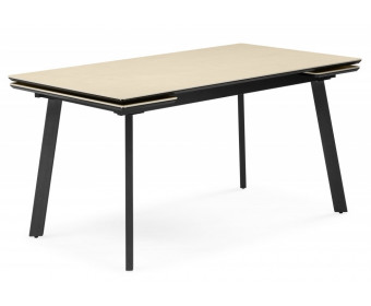 Керамический стол Норман 140(200)х80 okara light yellow / черный