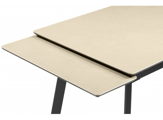 Керамический стол Норман 140(200)х80 okara light yellow / черный