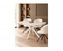 Керамический стол Катчел-2 120(180)x80 calacatta gold / белый