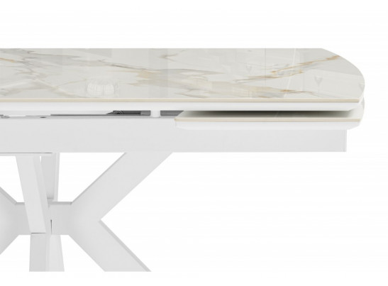 Керамический стол Катчел-2 120(180)x80 calacatta gold / белый
