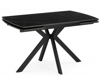 Керамический стол Катчел-2 120(180)x80 matte черный мрамор / черный