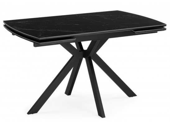 Керамический стол Катчел-2 120(180)x80 matte черный мрамор / черный