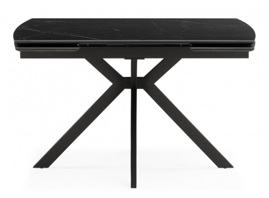 Керамический стол Катчел-2 120(180)x80 matte черный мрамор / черный
