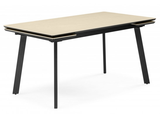 Керамический стол Норман 120(180)х80 okara light yellow / черный