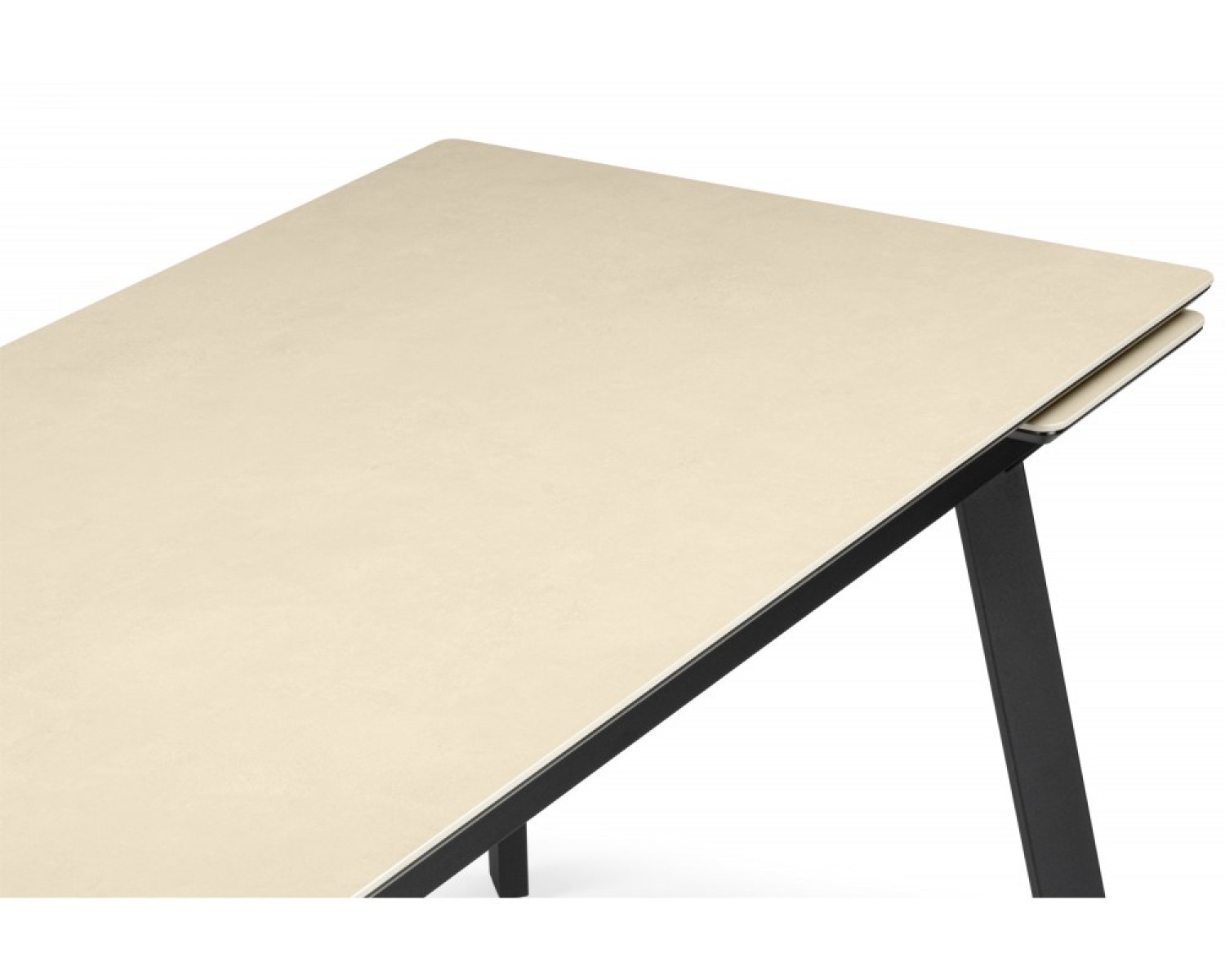 Керамический стол Норман 120(180)х80 okara light yellow / черный