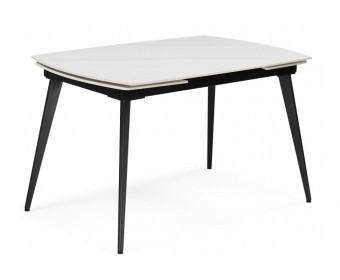 Керамический стол Aveiro 120(180)x80 белый мрамор / черный