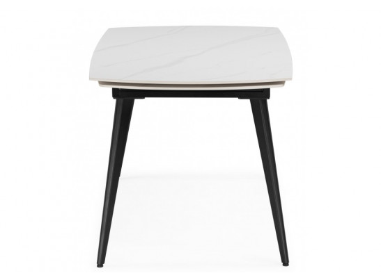 Керамический стол Aveiro 120(180)x80 белый мрамор / черный