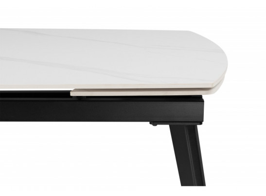 Керамический стол Aveiro 120(180)x80 белый мрамор / черный