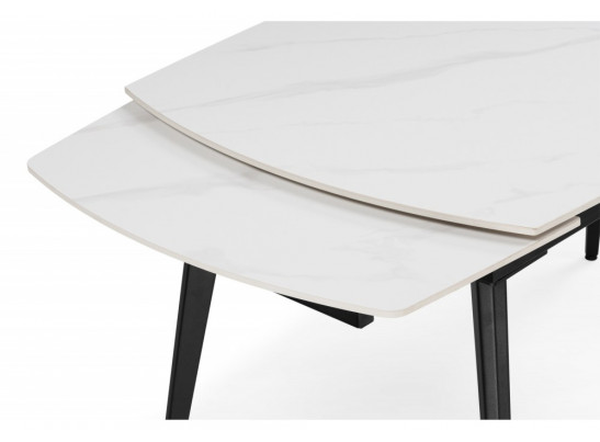 Керамический стол Aveiro 120(180)x80 белый мрамор / черный