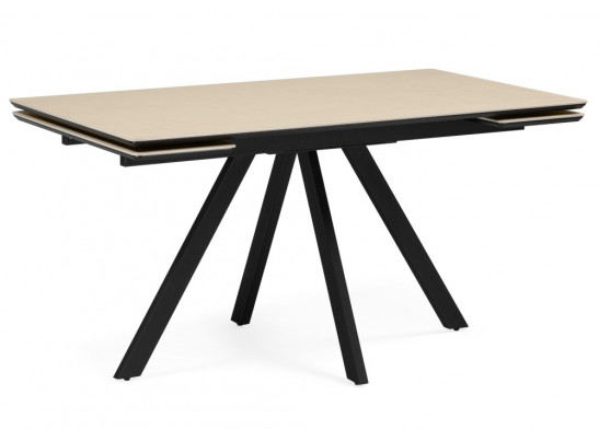 Керамический стол Вилли 140(200)х80 okara light yellow / черный