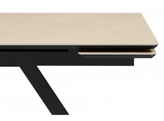 Керамический стол Вилли 140(200)х80 okara light yellow / черный