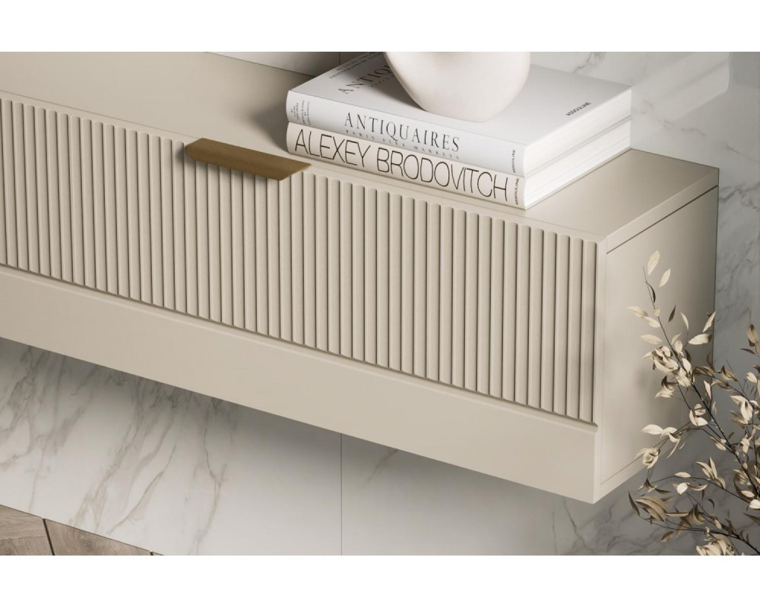 ТВ-тумба Леандр 140 бежевый мат-05 / кашемир