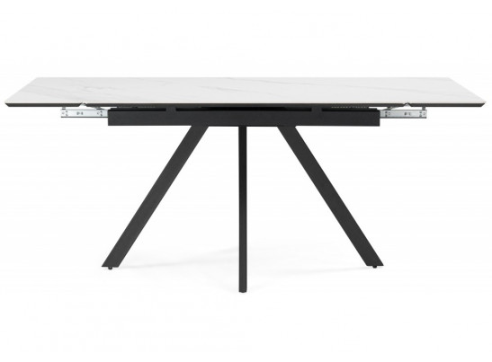 Керамический стол Вилли 120(180)х80 snow alpin white / черный