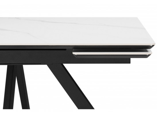 Керамический стол Вилли 120(180)х80 snow alpin white / черный